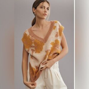 NWT Maeve by Anthropologie Loopy Plunging Sweater Vest